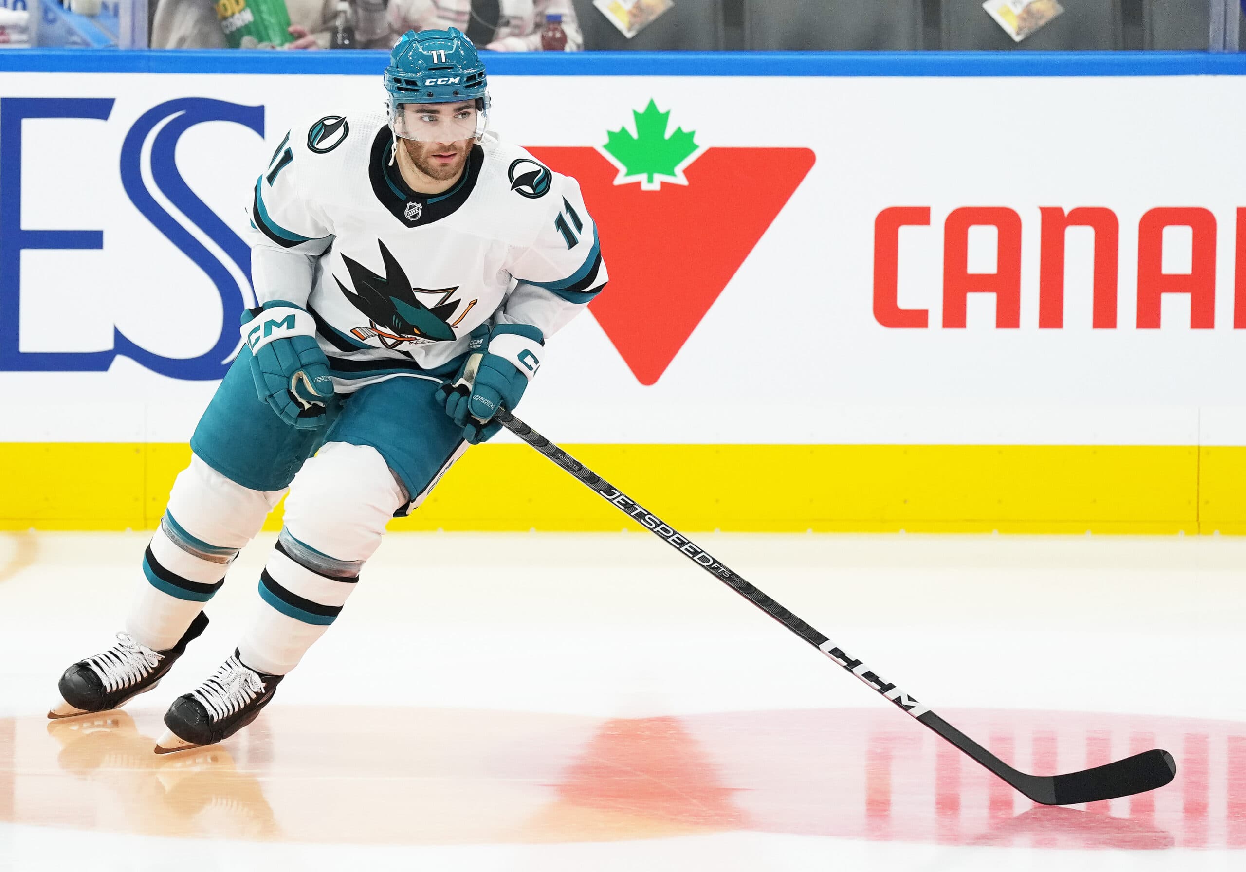 San Jose Sharks forward Luke Kunin.